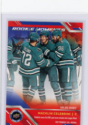 Macklin Celebrini 2024-25 Upper Deck National Hockey Card Day Rookie Moments