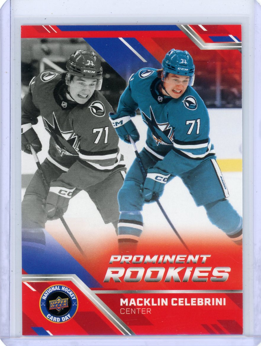 Macklin Celebrini 2024-25 Upper Deck National Hockey Card Day Prominent Rookies