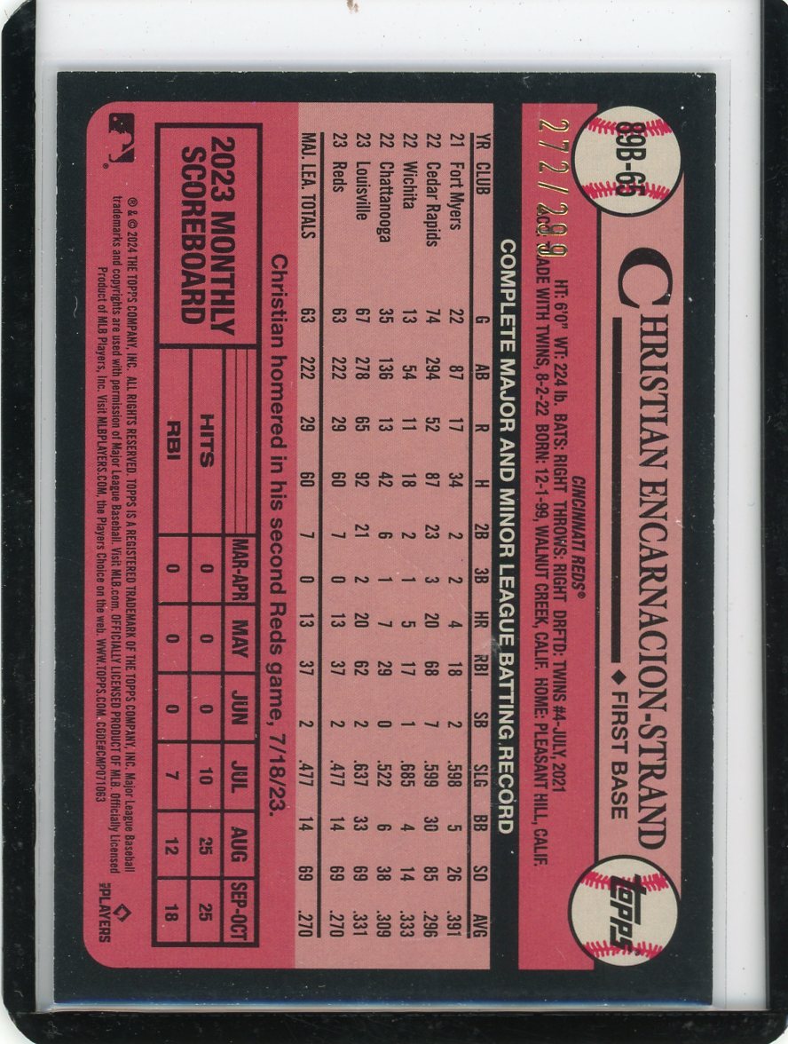 Christian Encarnacion-Strand 2024 Topps 35th Anniversary rookie card black #'d 272/299