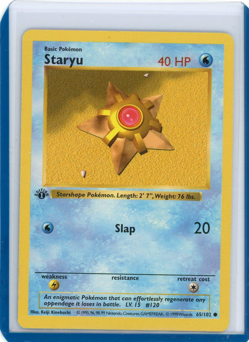 Staryu 1999 Pokemon Base Set 1st Edition Shadowless non holo 65/102