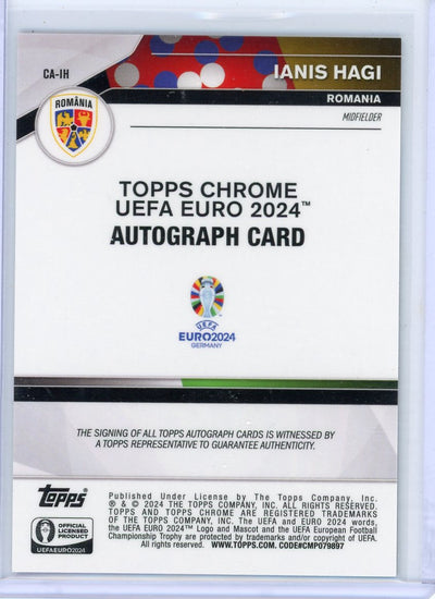 Ianis Hagi 2024 Topps Chrome UEFA Euro autograph blue lava ref. #'d 03/75