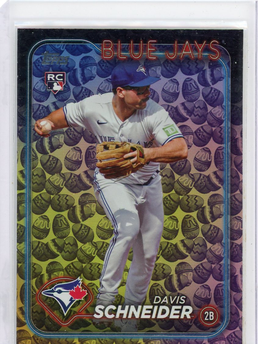 Davis Schneider 2024 Topps Easter Holiday foil rookie card