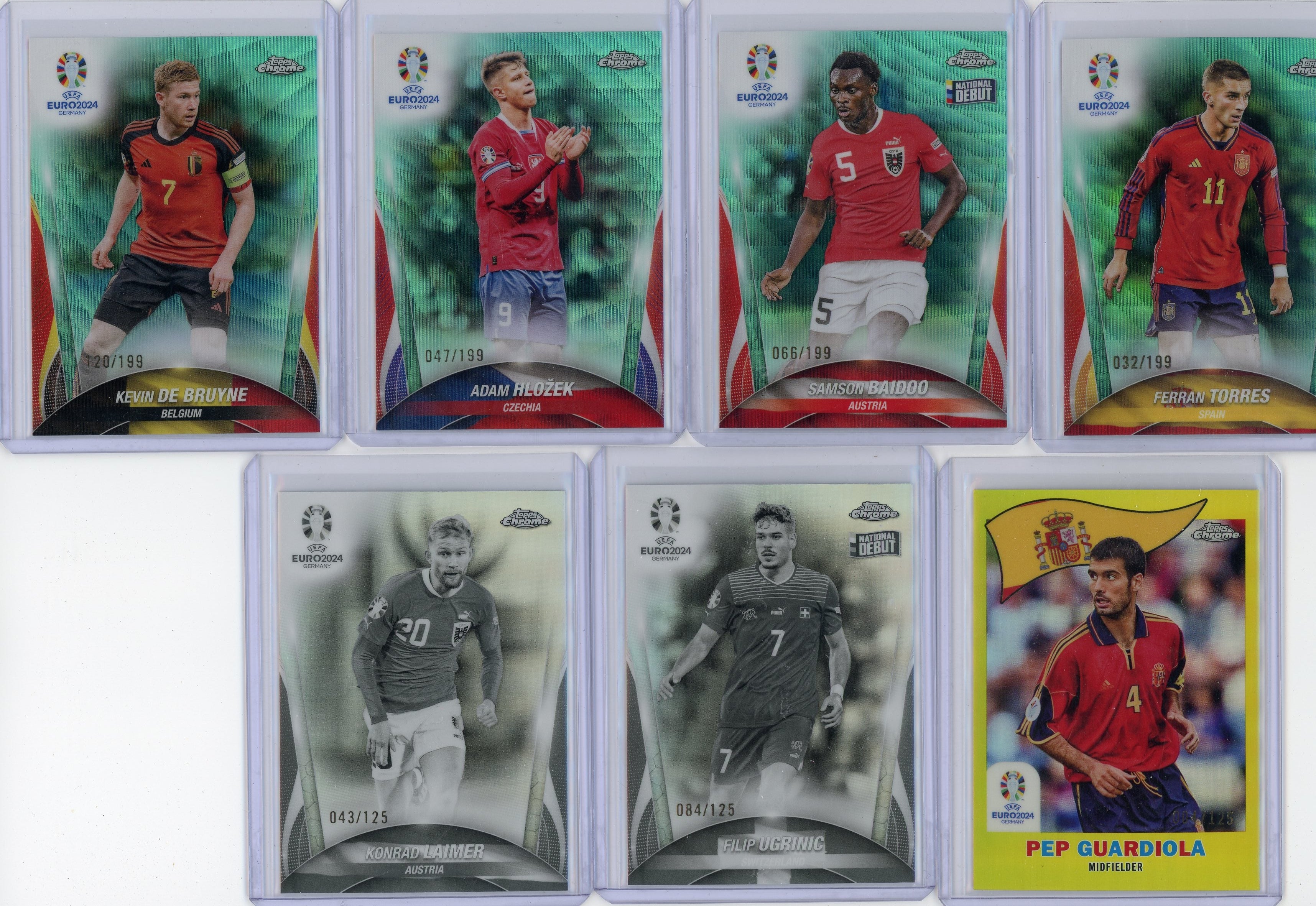 2024 Topps Chrome UEFA Euro 15-card lot #'d /75, /99, /125, /150, /175, /199