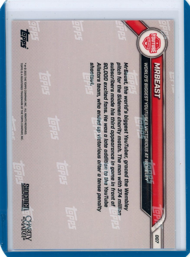 MrBeast - 2025 Sidemen Charity Match Topps NOW® Card orange foil 