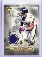 Shannon Sharpe Tony Gonzalez 2001 Pacific Double Sided auth. game-used double relic