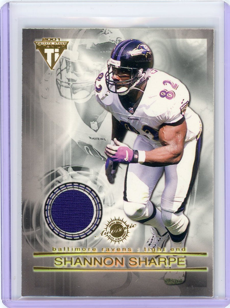 Shannon Sharpe Tony Gonzalez 2001 Pacific Double Sided auth. game-used double relic