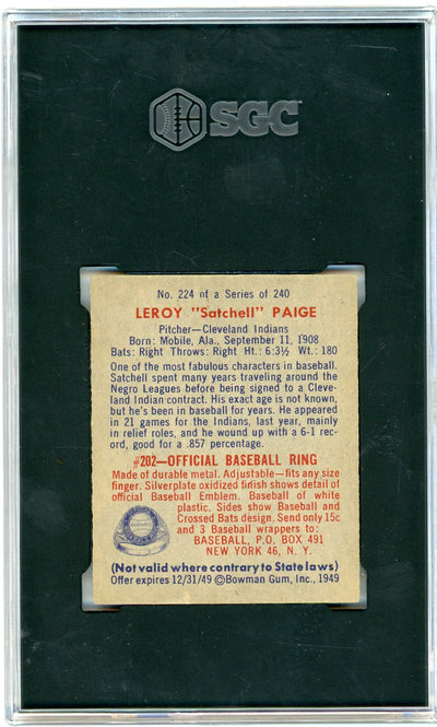 Leroy "Satchell" Paige 1949 Bowman #224 SGC 4.5