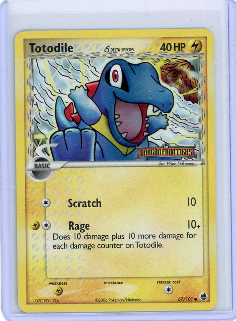 Totodile 2006 Pokemon EX Dragon Frontiers Reverse holo 67/101