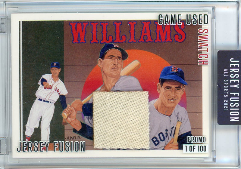 Ted Williams 2021 Jersey Fusion game-used swatch promo /100