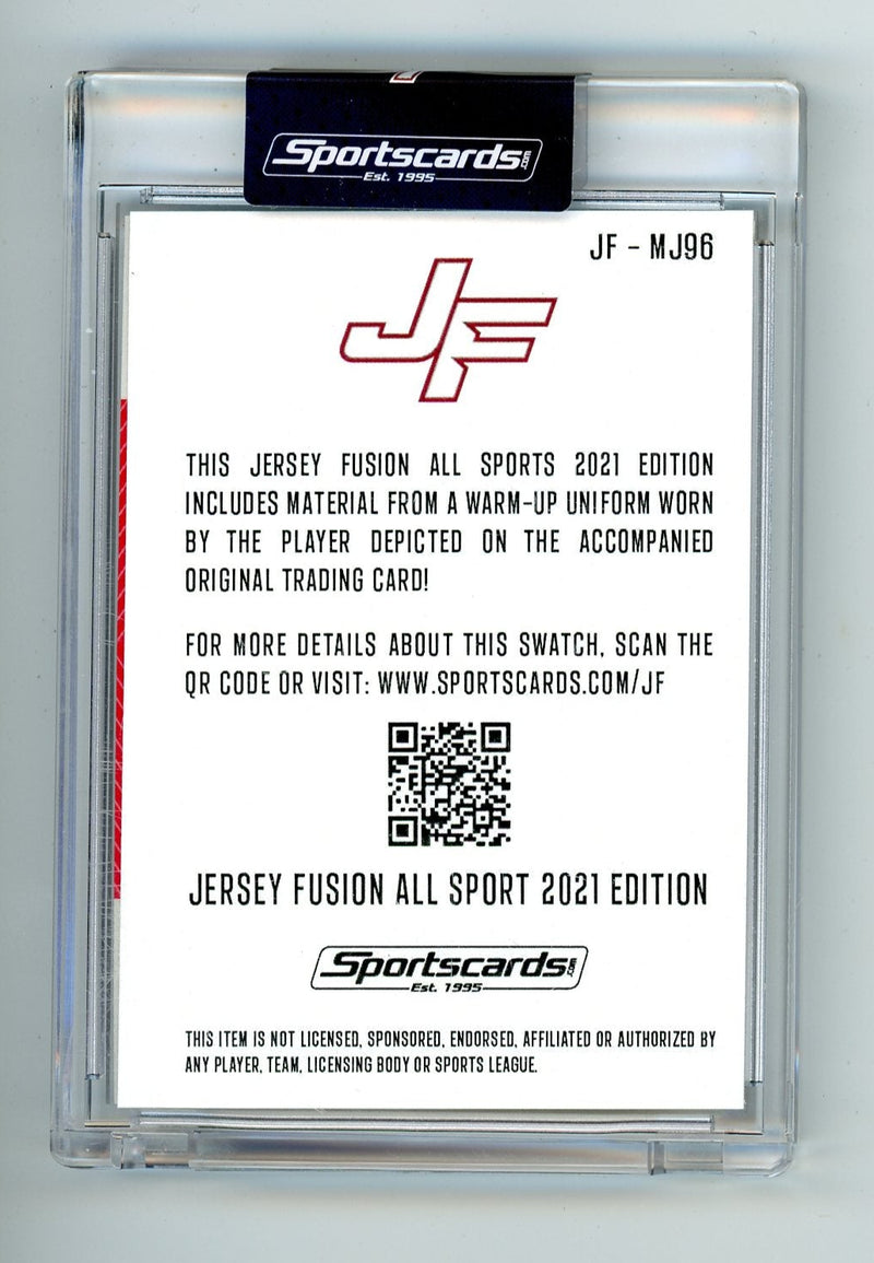 Michael Jordan 2021 Jersey Fusion game-used swatch promo /100