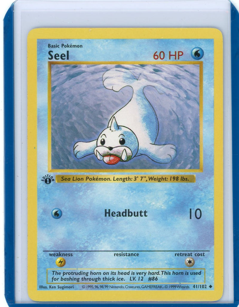 Seel 1999 Pokemon Base Set 1st Edition Shadowless non holo 41/102