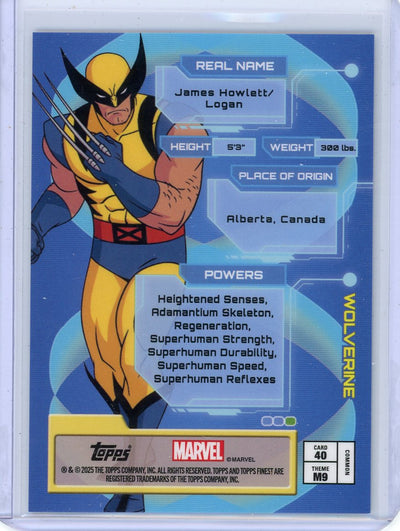 Wolverine 2025 Topps Finest X-Men Masters laser refractor #'d 134/199