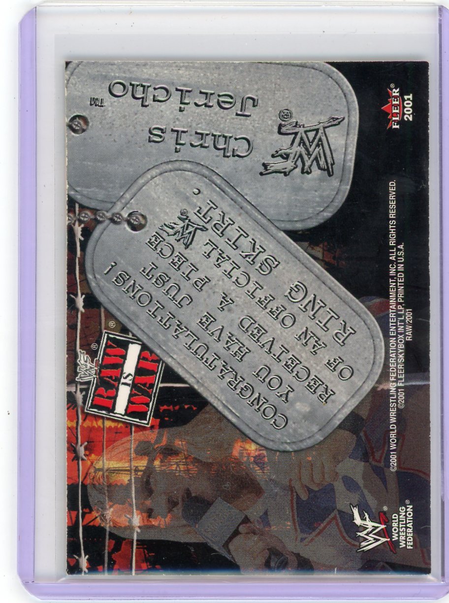 Chris Jericho 2001 Fleer WWF Raw is War War Booty Relic