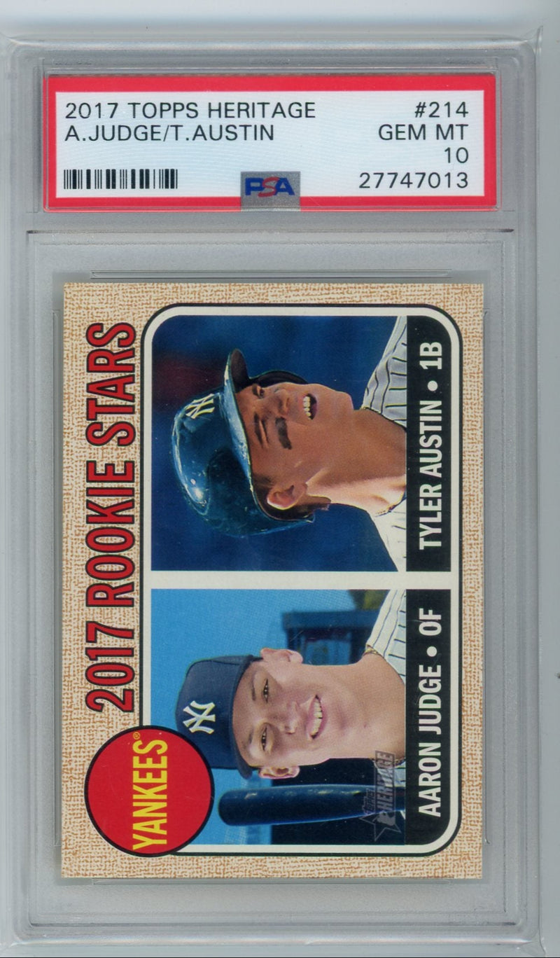 Aaron Judge Tyler Austin 2017 Topps Heritage 2017 Rookie Stars PSA 10