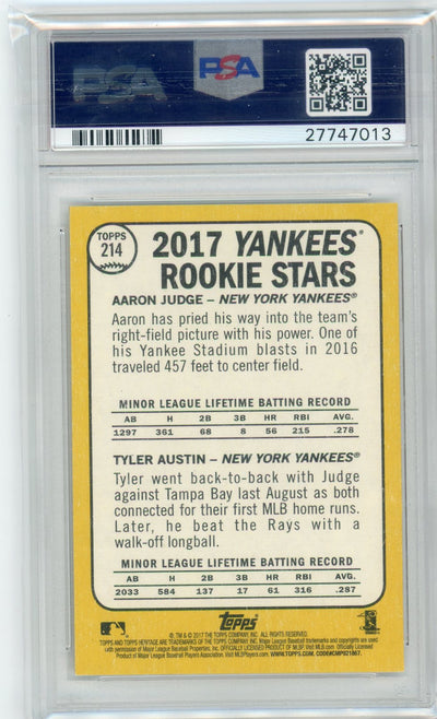 Aaron Judge Tyler Austin 2017 Topps Heritage 2017 Rookie Stars PSA 10