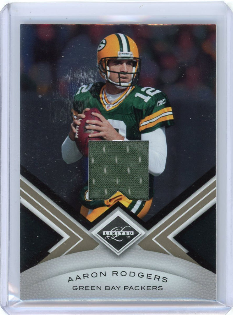 Aaron Rodgers 2010 Panini Limited auth. game-used jersey relic 