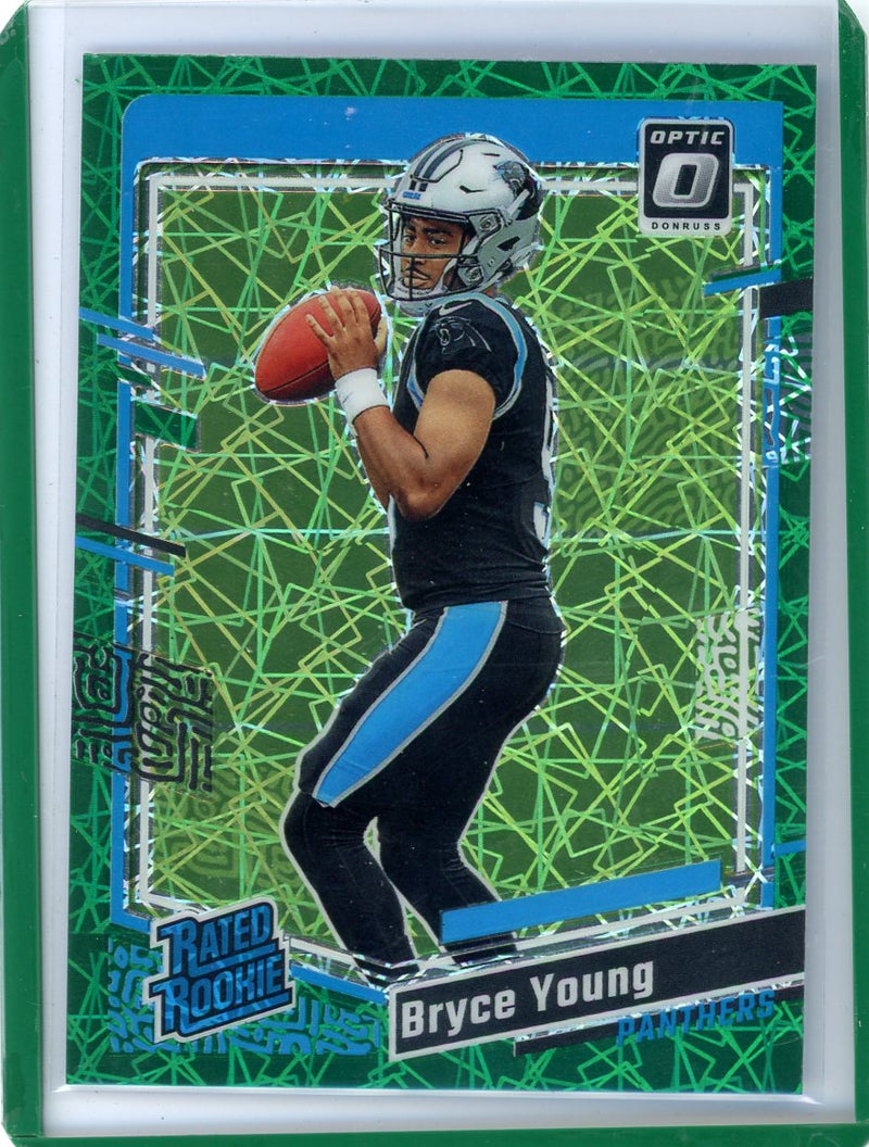 Bryce Young 2023 Panini Donruss Optic green velocity prizm rookie card