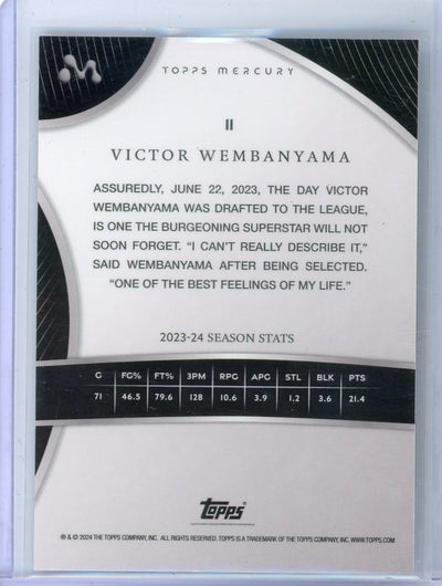 Victor Wembanyama 2024 Topps Mercury rookie card #11