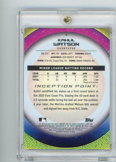 Khalil Watson 2022 Bowman Inception Initiation blue #'d 81/99