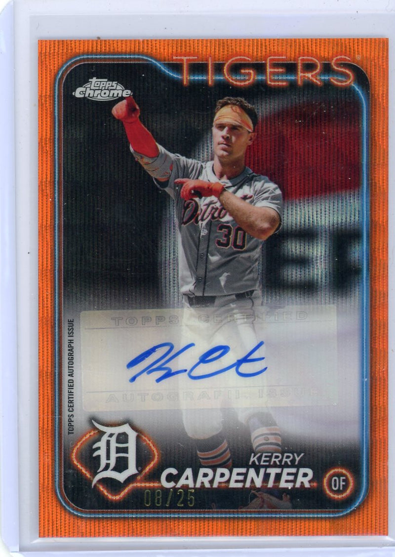 Kerry Carpenter 2024 Topps Chrome autograph orange wave ref. 