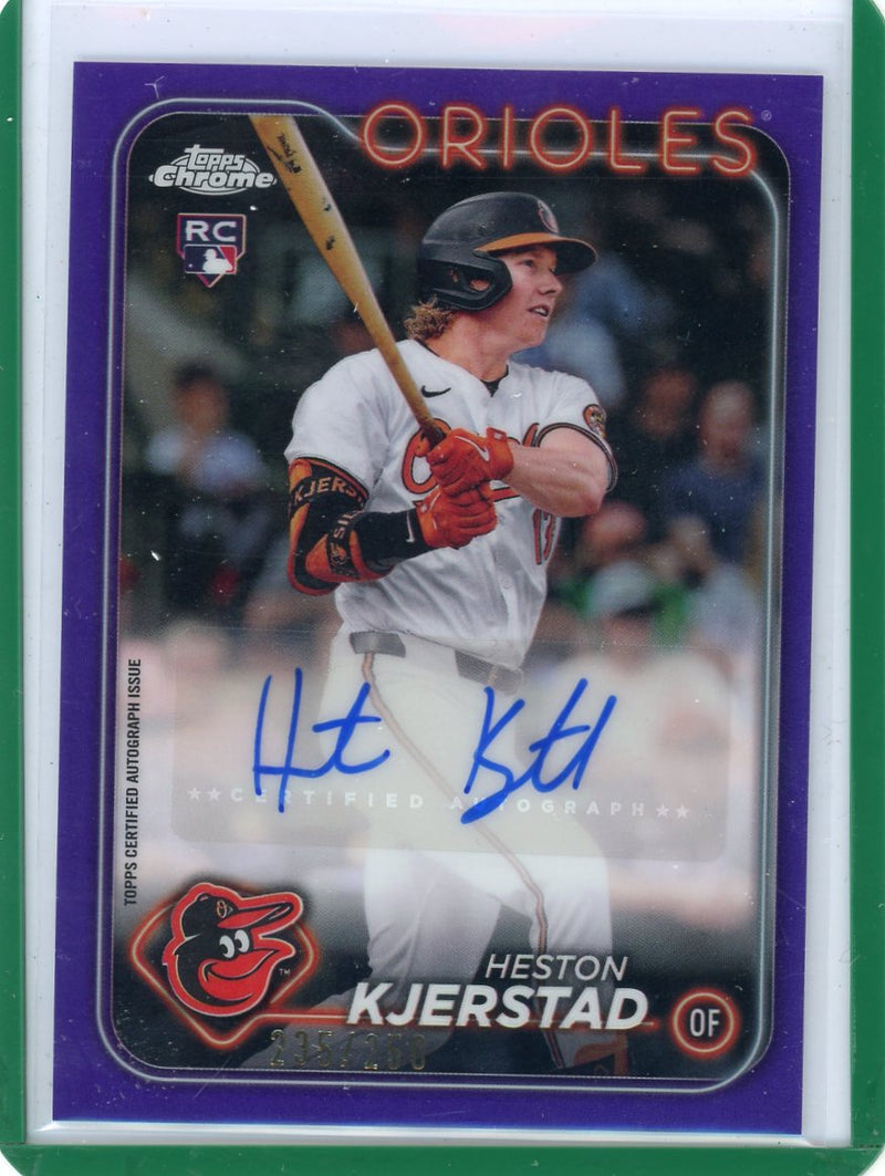 Heston Kjerstad 2024 Topps Chrome autograph purple ref. rookie card 