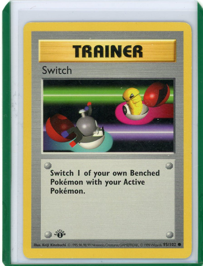 Switch Trainer 1999 Pokemon Base Set 1st Edition non holo 95/102