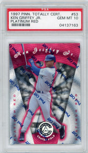 Ken Griffey Jr. 1997 Pinnacle Totally Certified Platinum Red #'d 0836/3999 PSA 10