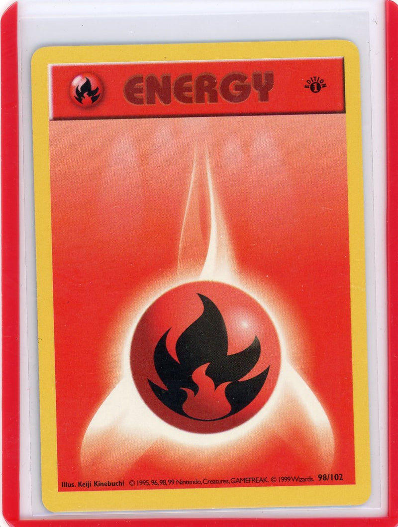 Fire Energy 1999 Pokemon Base Set 1st Edition non holo 98/102