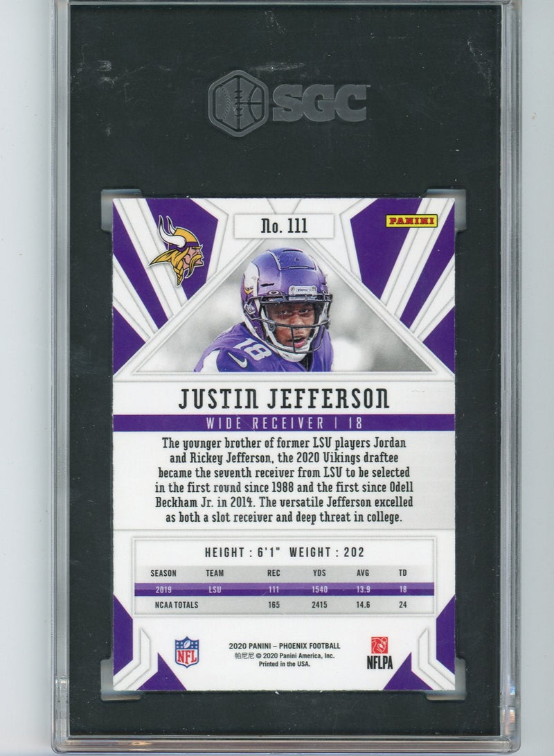 Justin Jefferson 2020 Panini Phoenix Fire Burst rookie card SGC 9