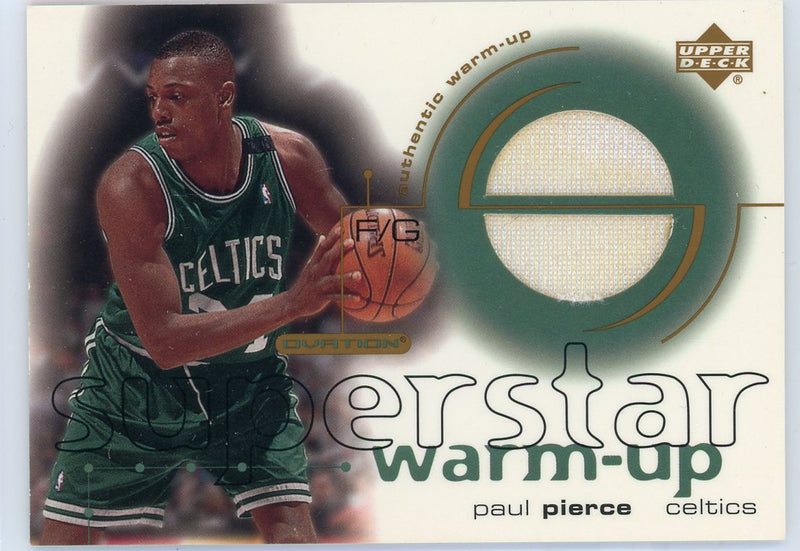 Paul Pierce 2001 Upper Deck Superstar Warm-Up auth. warm-up relic