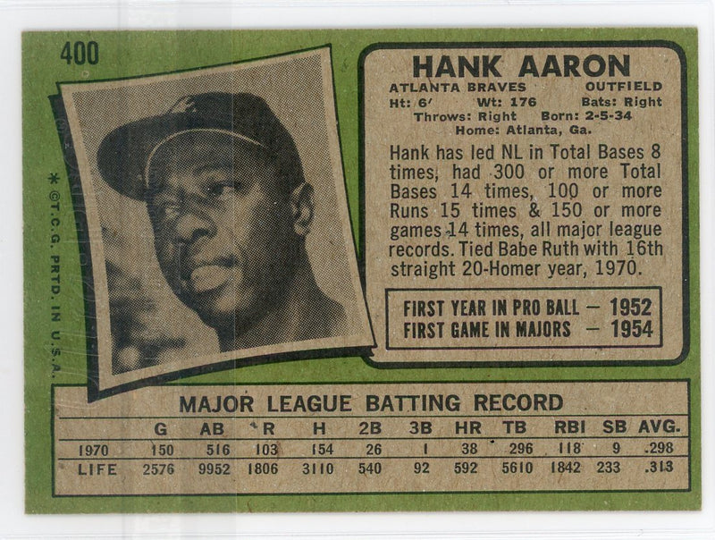Hank Aaron 1971 Topps 