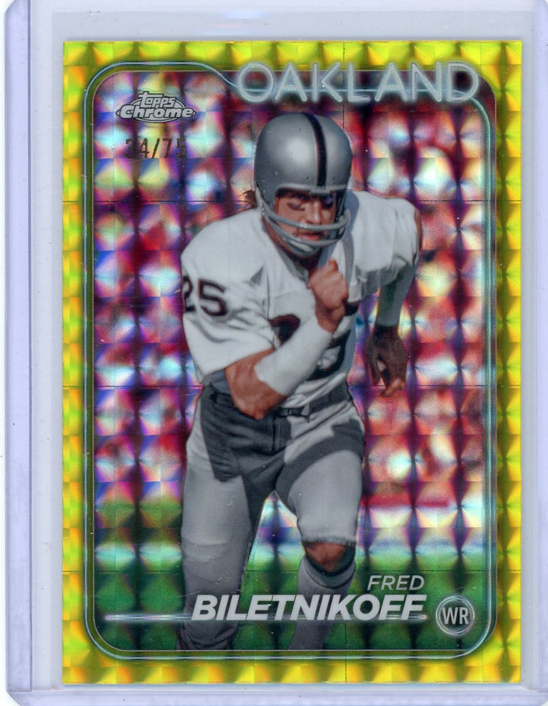 Fred Biletnikoff 2024 Topps Chrome yellow geometric ref. 