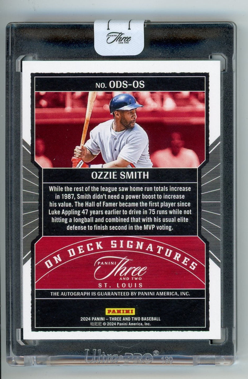 Ozzie Smith 2024 Panini Three & Two On Deck Signatures green 