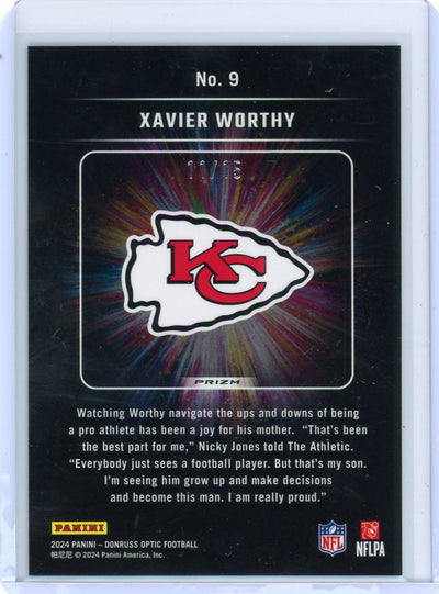 Xavier Worthy 2024 Panini Donruss Optic Light It Up Blue Ice Rookie #'d 11/15