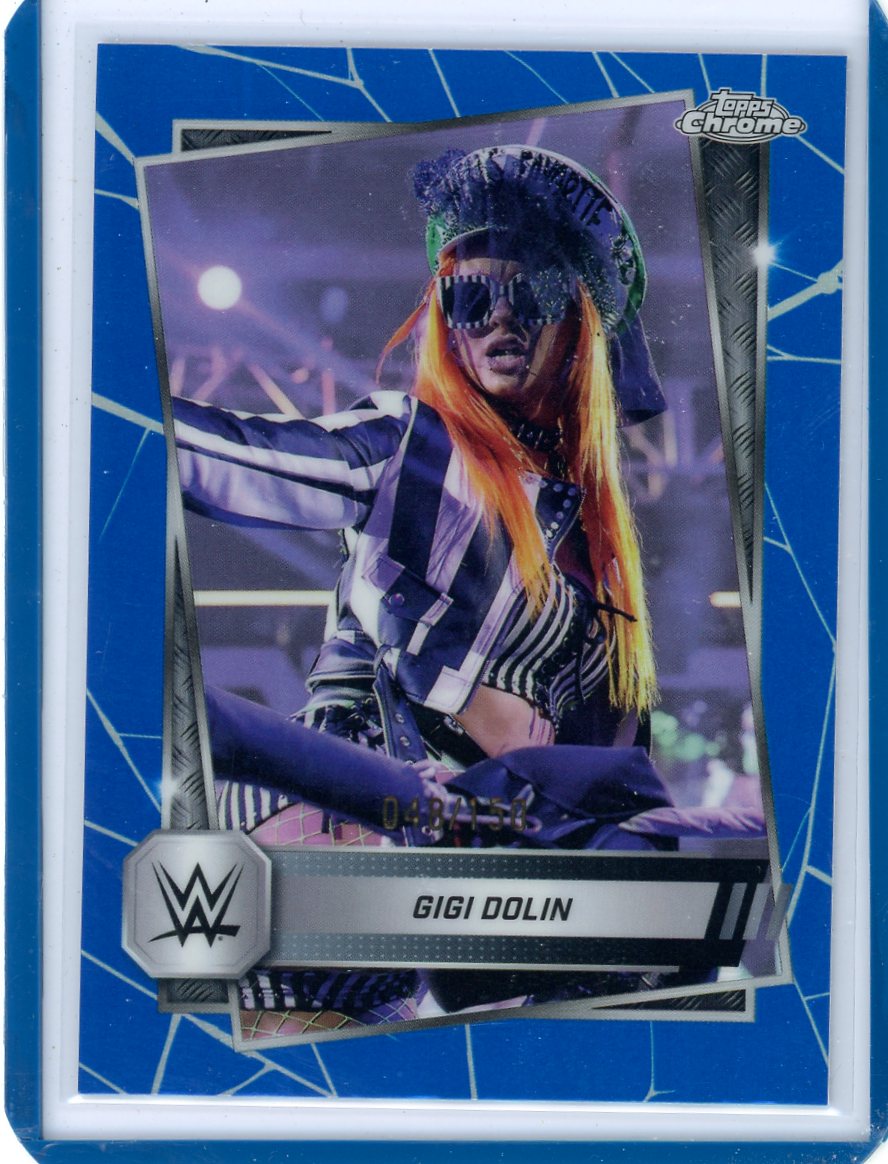 Gigi Dolin 2025 Topps Chrome WWE blue refractor #'d 048/150