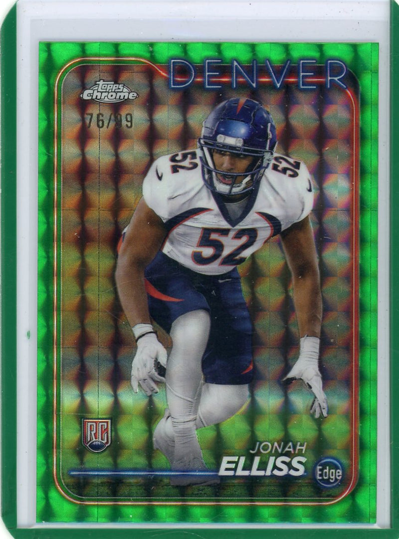 Jonah Elliss 2024 Topps Chrome green geometric ref. rookie card 