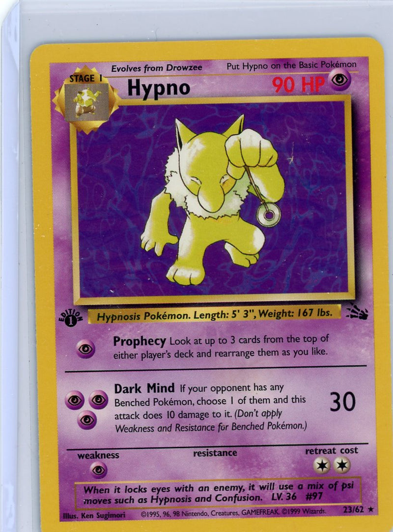 Hypno 1999 Pokemon Fossil 1st Edition rare non holo 23/62