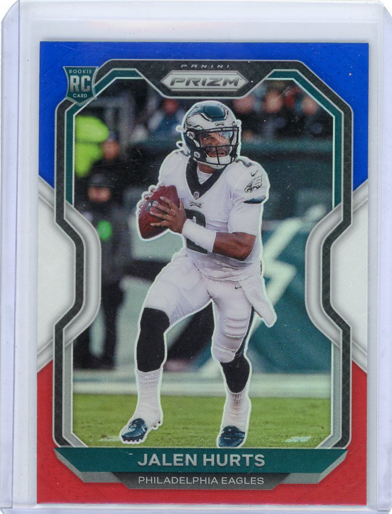 Jalen Hurts 2020 Panini Prizm Red White & Blue Rookie Card 