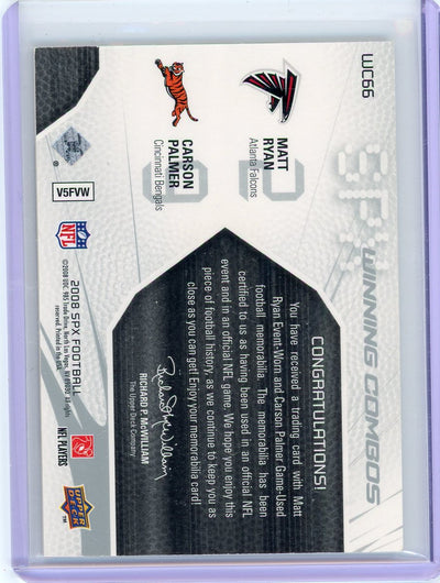 Matt Ryan Carson Palmer 2008 Upper Deck SPX Winning Combos double relic #'d 39/49