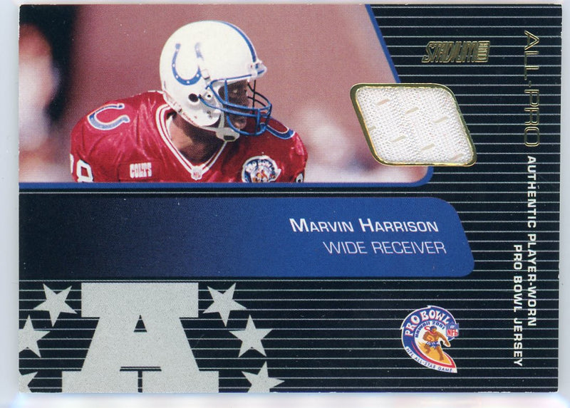 Marvin Harrison 2001 Topps Stadium Club All-Pro auth. game-worn Pro Bowl jersey relic