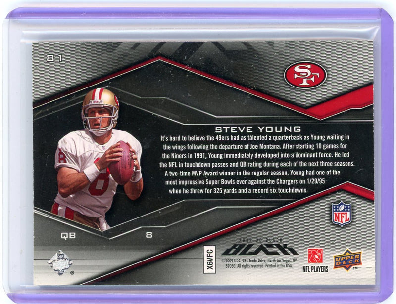 Steve Young 2009 Upper Deck Black American Flag relic 