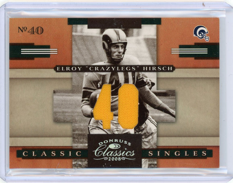 Elrow "Crazylegs" Hirsch 2008 Donruss Playoff LP Classic Singles relic 