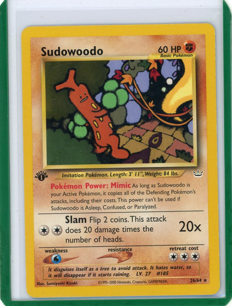 Sudowoodo 2000 Pokemon Neo Revelation 1st Edition rare non holo 26/64