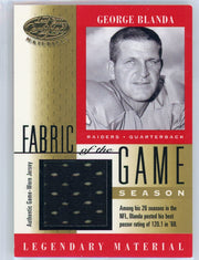 George Blanda 2001 Donruss Leaf Certified Legendary Material Fabric of the Game relic #'d 13/47