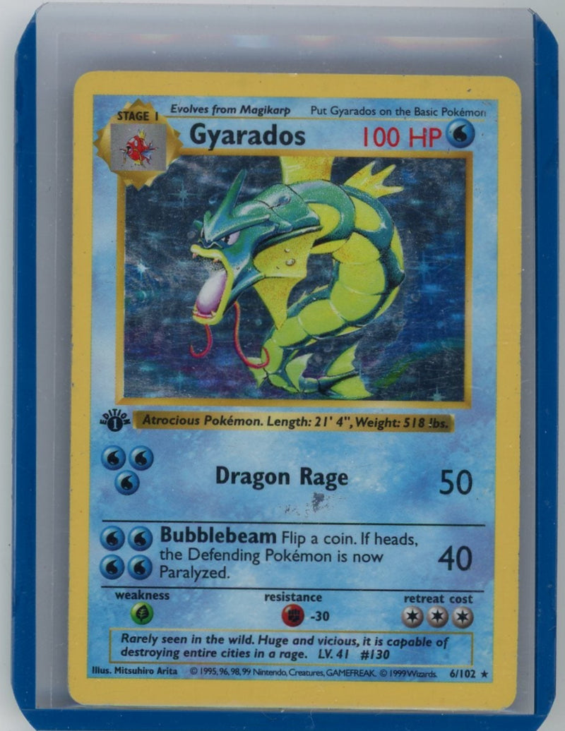 Gyarados 1999 Pokémon Base Set 1st Edition Holo 