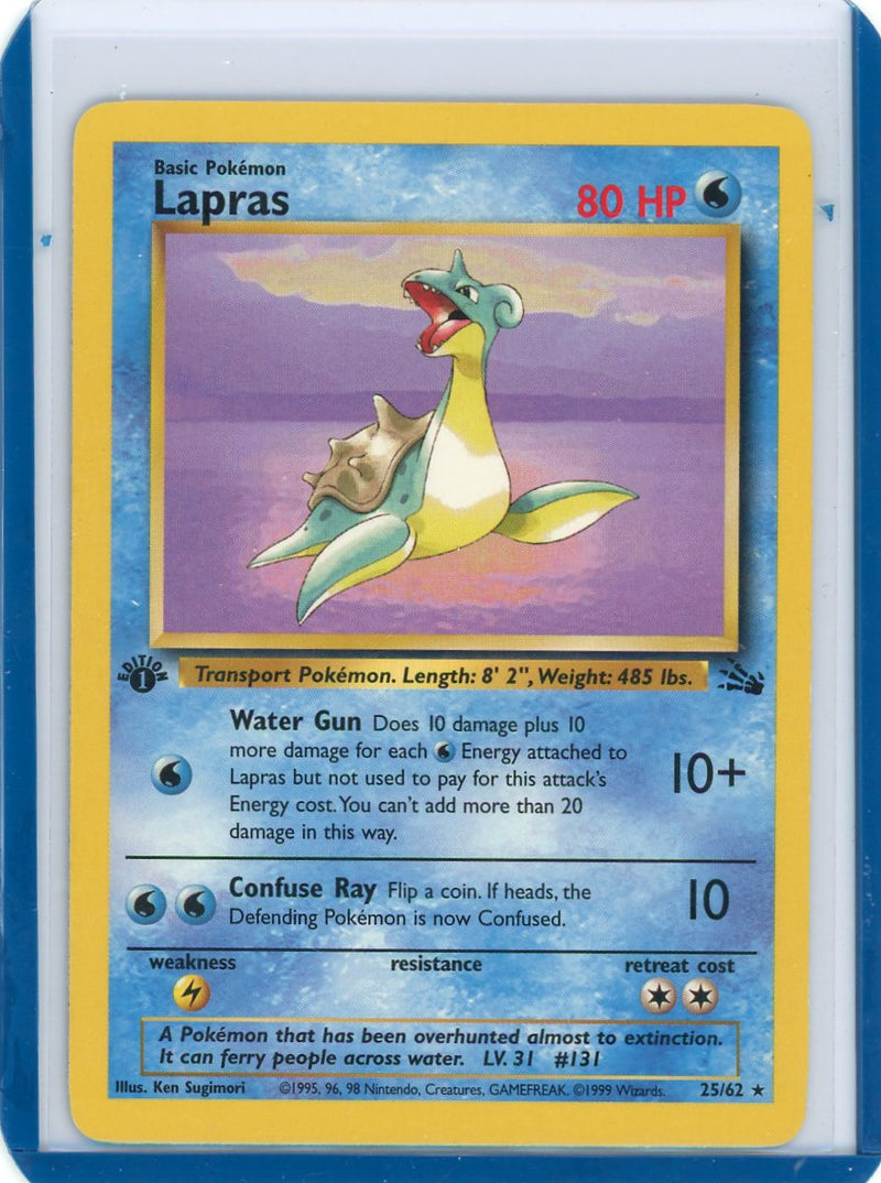 Lapras 1999 Pokemon Fossil 1st Edition rare non holo 25/62