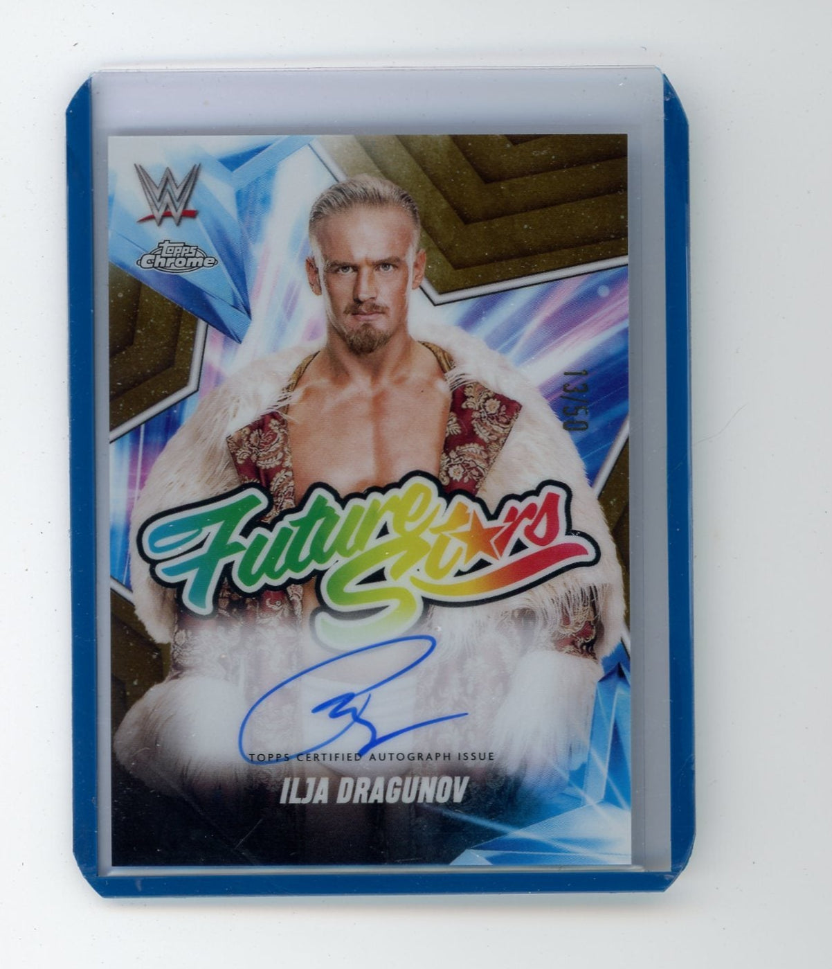 Ilja Dragunov 2025 Topps Chrome WWE Future Stars autograph gold ref. #'d 13/50