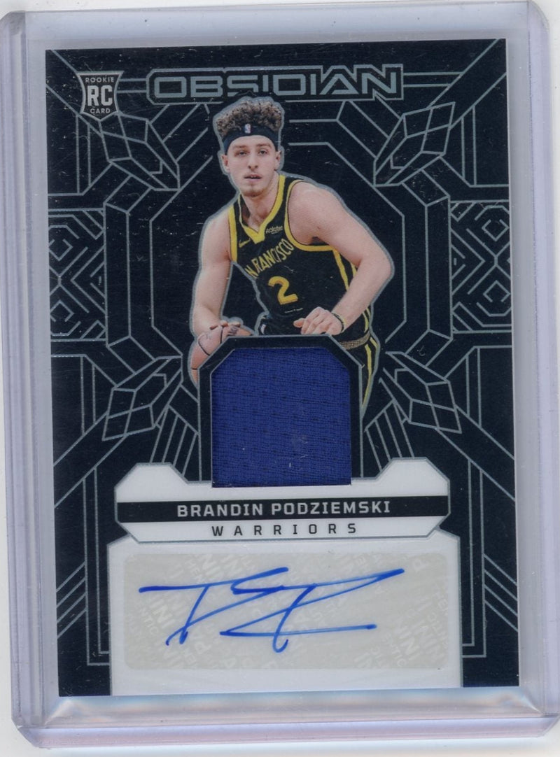 Brandin Podziemski 2023 Panini Obsidian Rookie Patch Autograph 