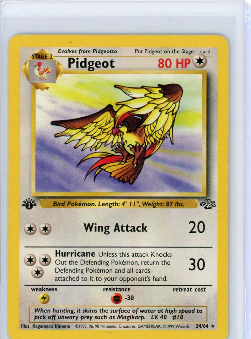 Pidgeot 1999 Pokemon Jungle 1st Edition rare non holo 24/64 HP