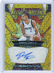 Dereck Lively II 2023 Panini Obsidian Eruption Gold Mojo Rookie Autograph #'d 08/10